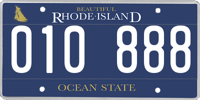 RI license plate 010888