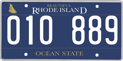 RI license plate 010889