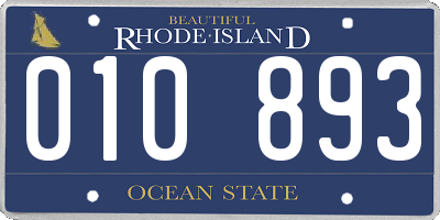 RI license plate 010893