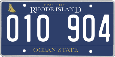 RI license plate 010904