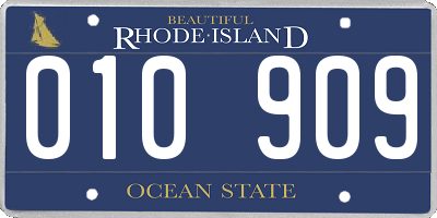 RI license plate 010909