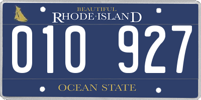 RI license plate 010927