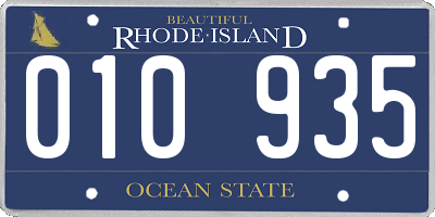 RI license plate 010935