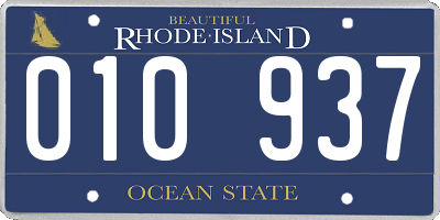 RI license plate 010937