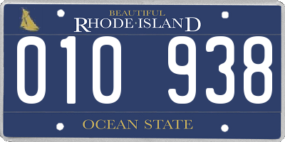 RI license plate 010938