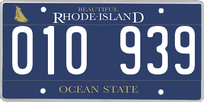 RI license plate 010939