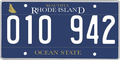 RI license plate 010942