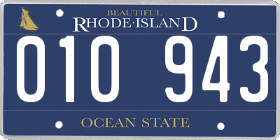 RI license plate 010943