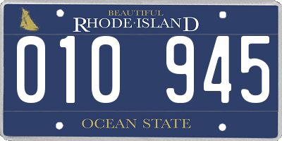 RI license plate 010945