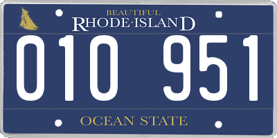 RI license plate 010951