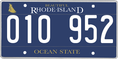 RI license plate 010952