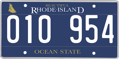 RI license plate 010954