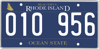 RI license plate 010956