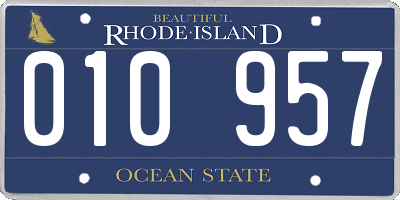 RI license plate 010957