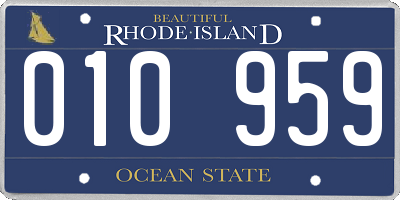 RI license plate 010959