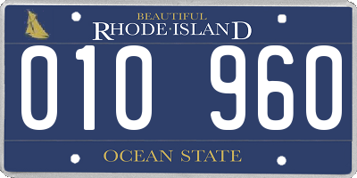 RI license plate 010960