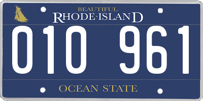 RI license plate 010961