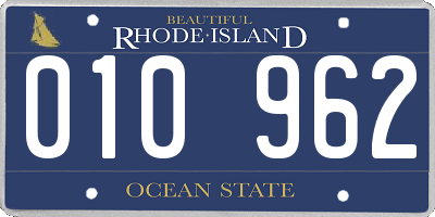 RI license plate 010962