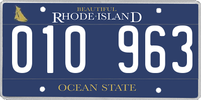 RI license plate 010963