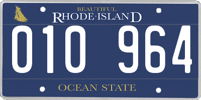 RI license plate 010964