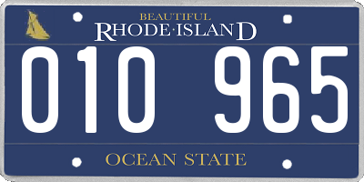 RI license plate 010965