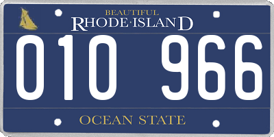 RI license plate 010966