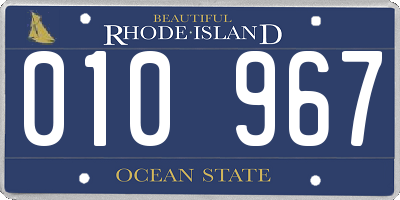 RI license plate 010967