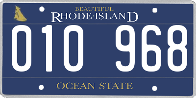 RI license plate 010968