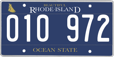 RI license plate 010972