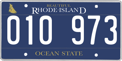 RI license plate 010973