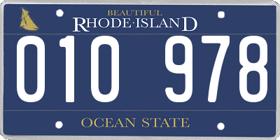 RI license plate 010978