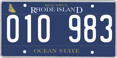 RI license plate 010983