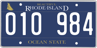 RI license plate 010984