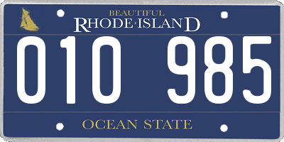 RI license plate 010985