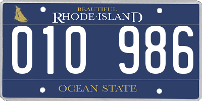 RI license plate 010986