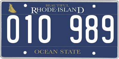 RI license plate 010989