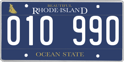 RI license plate 010990