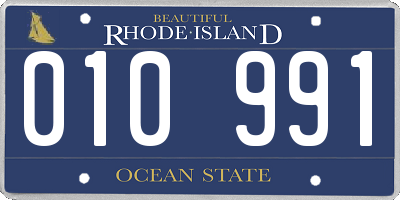 RI license plate 010991