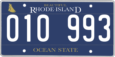 RI license plate 010993