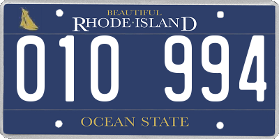 RI license plate 010994