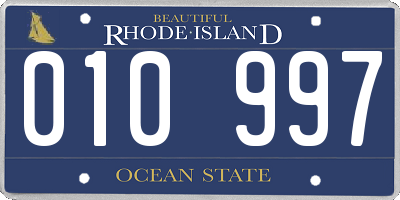 RI license plate 010997