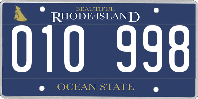 RI license plate 010998