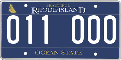 RI license plate 011000