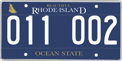 RI license plate 011002