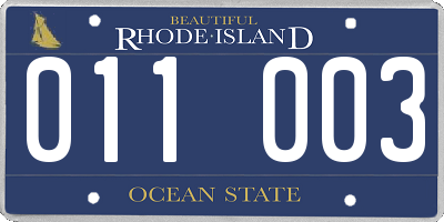 RI license plate 011003