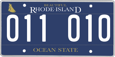 RI license plate 011010