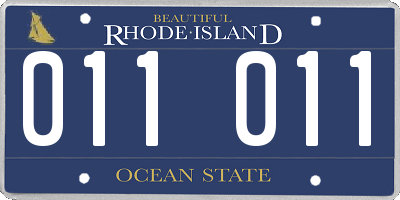 RI license plate 011011