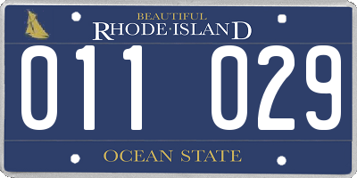 RI license plate 011029