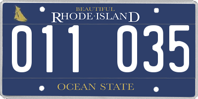 RI license plate 011035