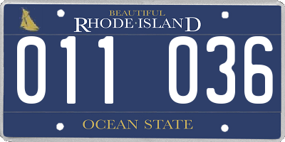 RI license plate 011036